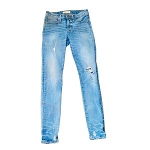 MADEWELL 9” High Rise Skinny Light-wash Jeans